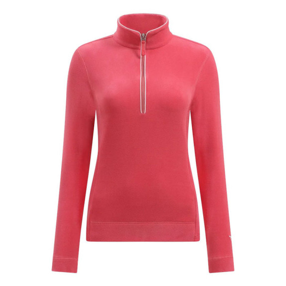 Pull 1/4 Zip Tentation Rose Femme