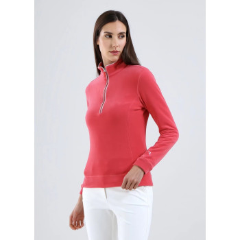 Pull 1/4 Zip Tentation Rose Femme