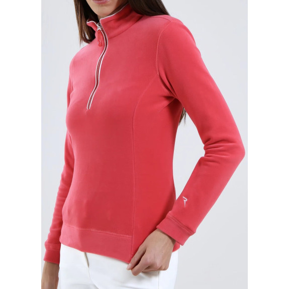 Pull 1/4 Zip Tentation Rose Femme