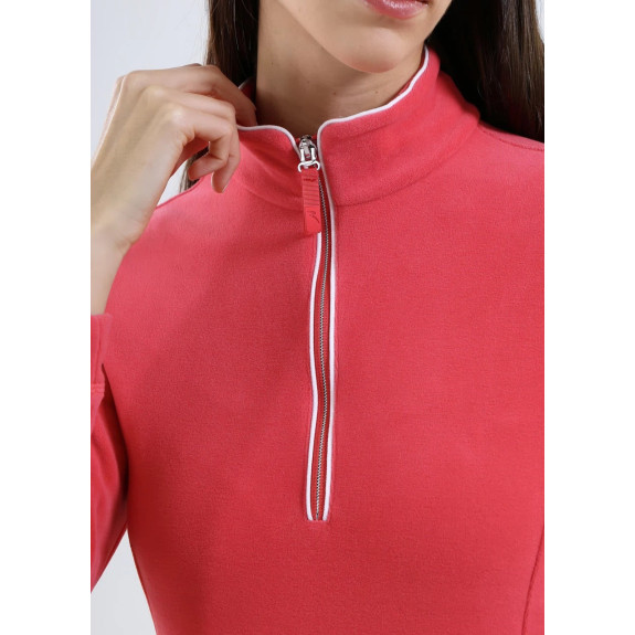 Pull 1/4 Zip Tentation Rose Femme