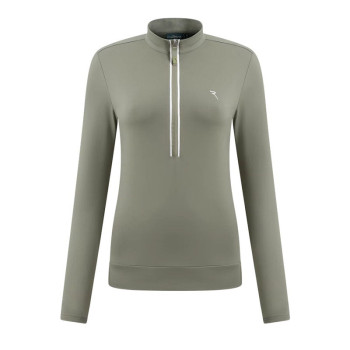 Pull 1/2 Zip Trapezista Kaki Femme