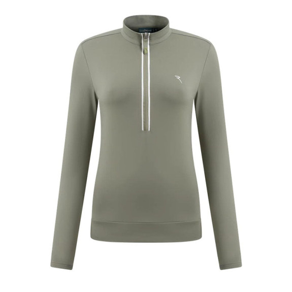 Pull 1/2 Zip Trapezista Kaki Femme