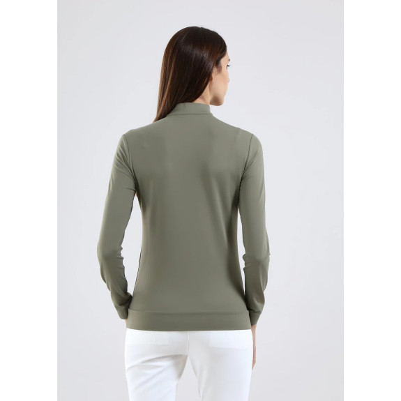Pull 1/2 Zip Trapezista Kaki Femme