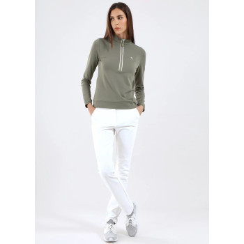 Pull 1/2 Zip Trapezista Kaki Femme