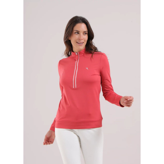 Pull 1/2 Zip Trapezista Rose Femme