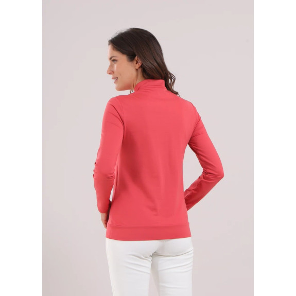 Pull 1/2 Zip Trapezista Rose Femme