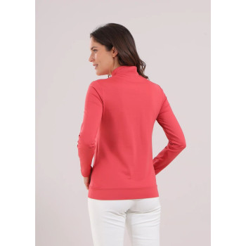 Pull 1/2 Zip Trapezista Rose Femme