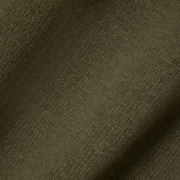 Pull Zippé Laine Cardée Vert Kaki Homme