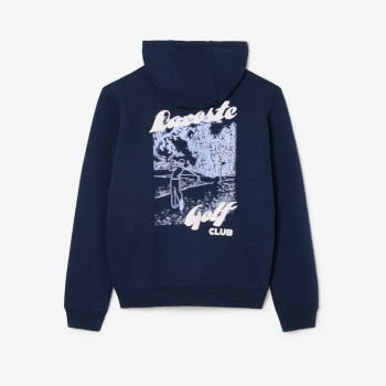 Sweat à capuche Molleton Imprimé Bleu Nuit Homme
