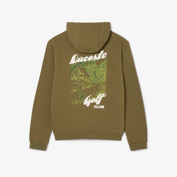 Sweat à capuche Molleton Imprimé Vert Kaki Homme