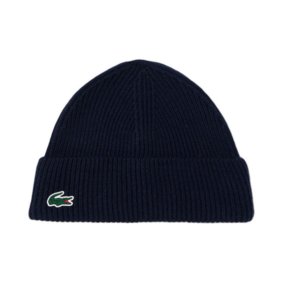 Bonnet unisexe maille en laine côtelée Bleu Nuit