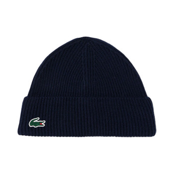 Bonnet unisexe maille en laine côtelée Bleu Nuit