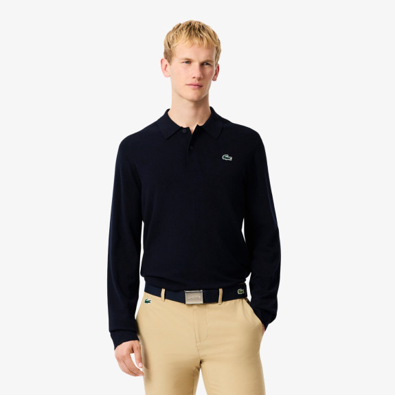 Pull col polo Bleu Nuit Homme