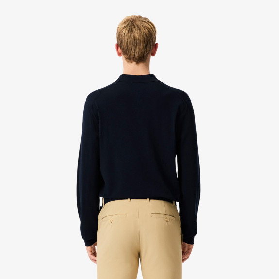 Pull col polo Bleu Nuit Homme