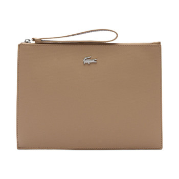 Pochette Anna en toile enduite piquée Beige