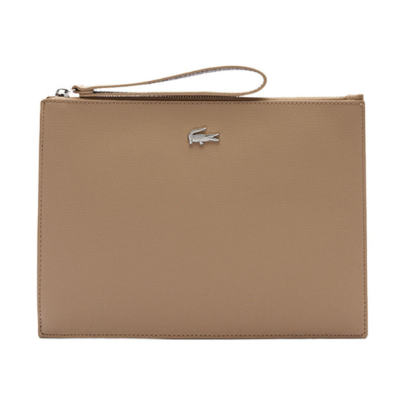 Pochette Anna en toile enduite piquée Beige