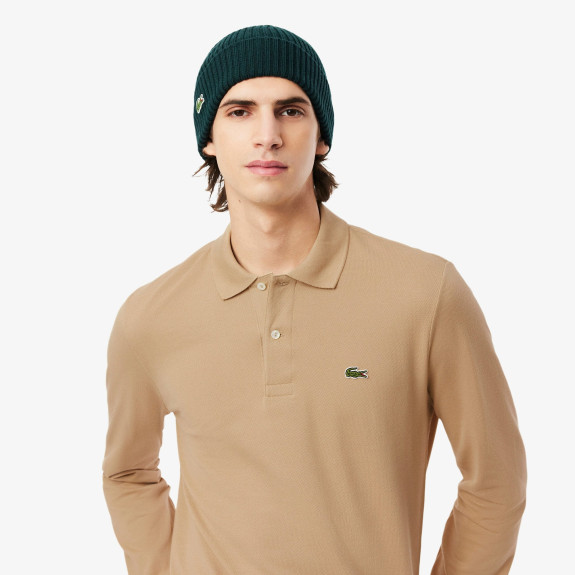 Polo Classic Fit manches longues Beige Homme