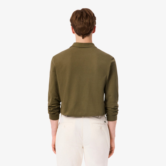 Polo Classic Fit manches longues Vert Kaki Homme