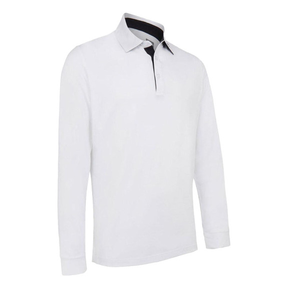 Polo LS Performance Bright White Homme