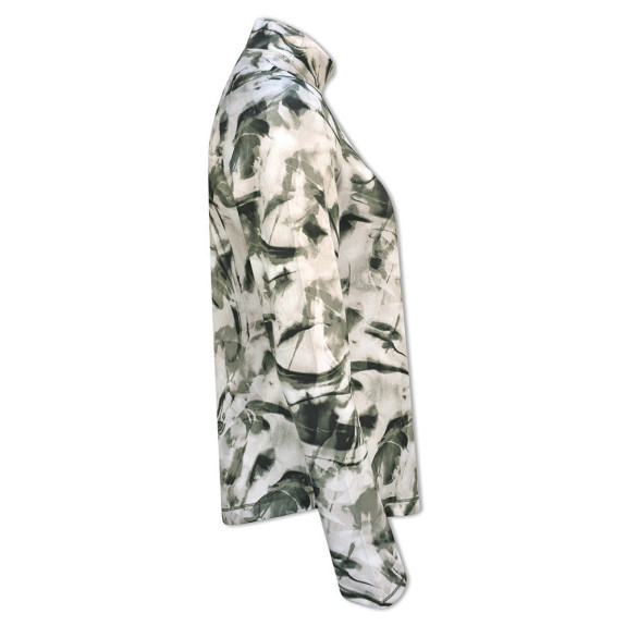 Polo manches longues Nature Print  Brilliant White Femme