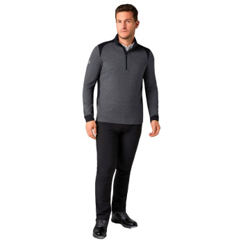 Pull 1/4 Zip Soft Touch Blocked Black Heather Homme