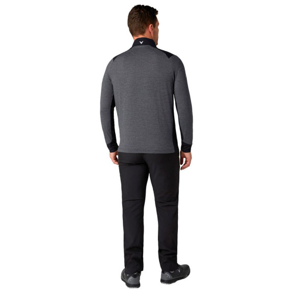 Pull 1/4 Zip Soft Touch Blocked Black Heather...