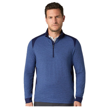 Pull 1/4 Zip Soft Touch Blocked Peacoat Heather Homme