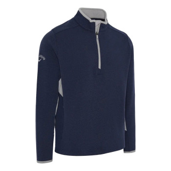 Pull 1/4 Zip Blocked LS Peacoat Homme