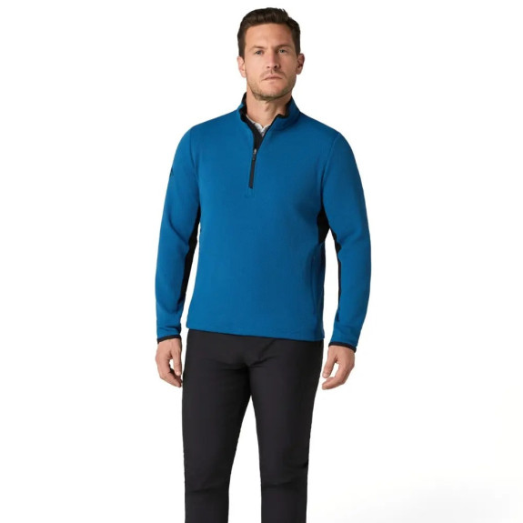 Pull 1/4 Zip Blocked LS Blue Sapphire Homme