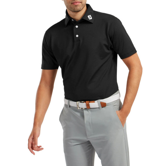 Polo Piqué Solid  Noir Homme