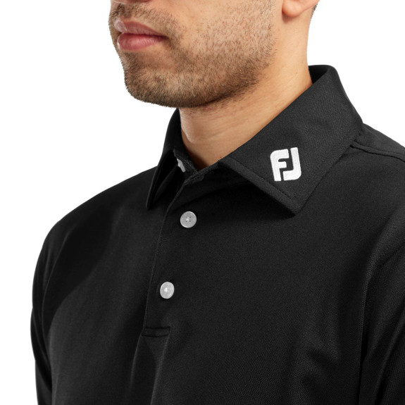 Polo Piqué Solid  Noir Homme