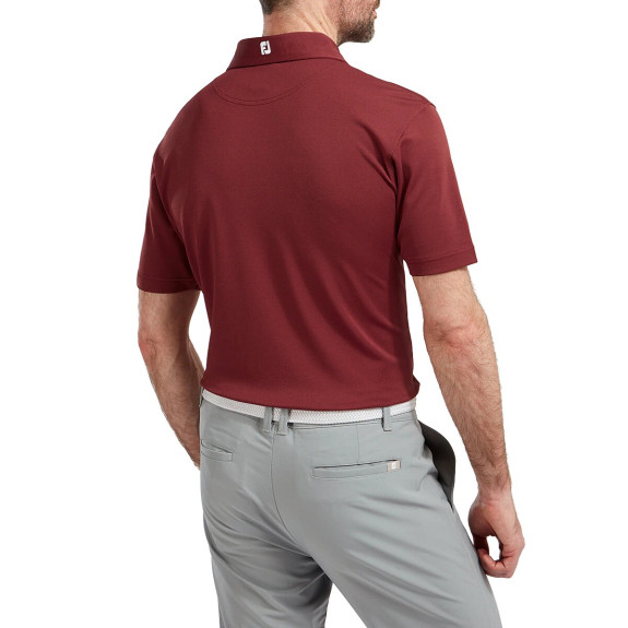 Polo Piqué Uni Bordeaux Homme