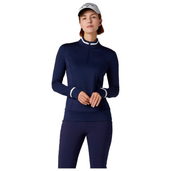 Polo manches longues Thermal Peacoat Femme