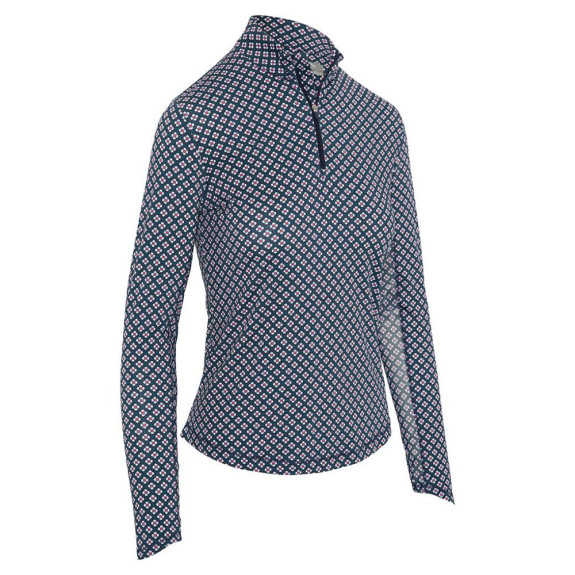 Polo 1/4 Zip manches longues Mini Geo Peacoat...