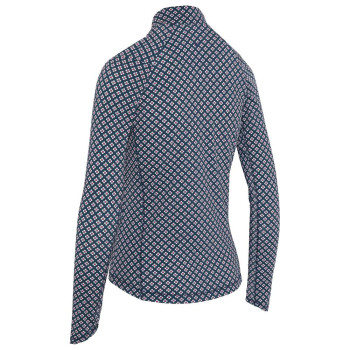 Polo 1/4 Zip manches longues Mini Geo Peacoat Femme