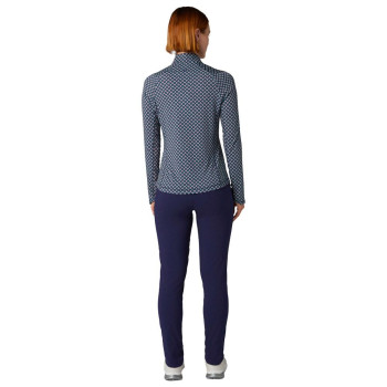 Polo 1/4 Zip manches longues Mini Geo Peacoat Femme