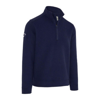 Pull 1/4 Zip Long Sleeve Waffle Peacoat Homme