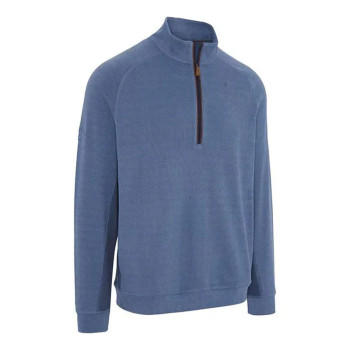 Pull 1/4 Zip Brushed Rib Peacoat Heather Homme