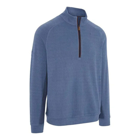 Pull 1/4 Zip Brushed Rib Peacoat Heather Homme