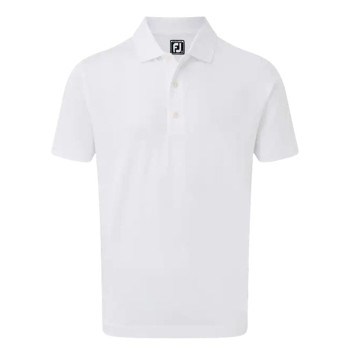 Polo Stretch Pique Solid à Col en Tricot Côtelé  Blanc Homme Polo Stretch Pique Solid à Col en Tricot Côtelé  Blanc Homme