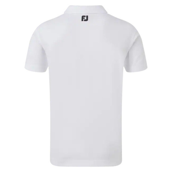 Polo Stretch Pique Solid à Col en Tricot Côtelé  Blanc Homme