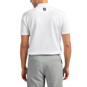 Polo Stretch Pique Solid à Col en Tricot Côtelé  Blanc Homme Polo Stretch Pique Solid à Col en Tricot Côtelé  Blanc Homme