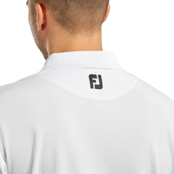 Polo Stretch Pique Solid à Col en Tricot Côtelé  Blanc Homme Polo Stretch Pique Solid à Col en Tricot Côtelé  Blanc Homme