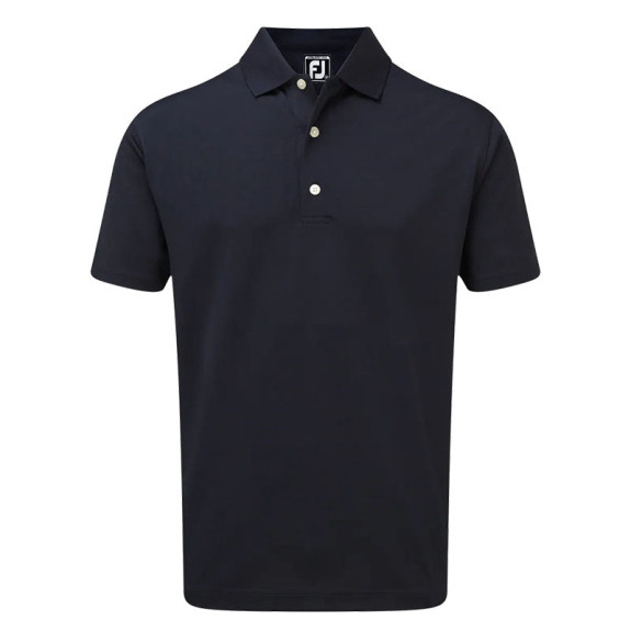 Polo Stretch Pique Solid à Col en Tricot Côtelé  Marine Homme