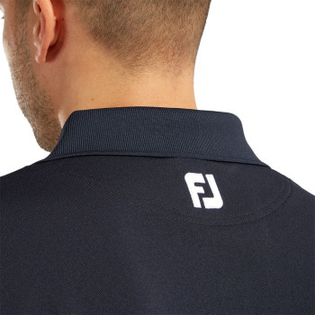 Polo Stretch Pique Solid à Col en Tricot Côtelé  Marine Homme Polo Stretch Pique Solid à Col en Tricot Côtelé  Marine Homme