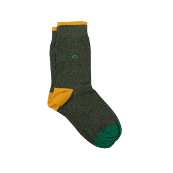 Chaussettes en coton peigné Kaki Homme