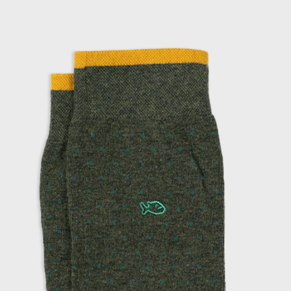 Chaussettes en coton peigné Kaki Homme