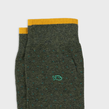 Chaussettes en coton peigné Kaki Homme