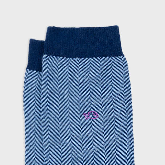 Chaussettes Chevrons en coton peigné Brume...