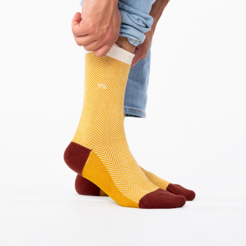 Chaussettes Chevrons en coton peigné Dune Homme